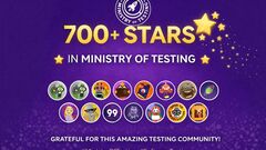 700+ Stars on Ministry of Testing ⭐ image