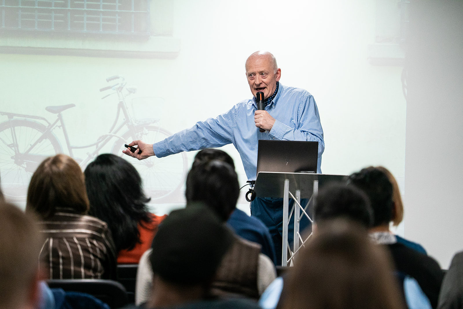 Andrew Brown on stage at MoT London