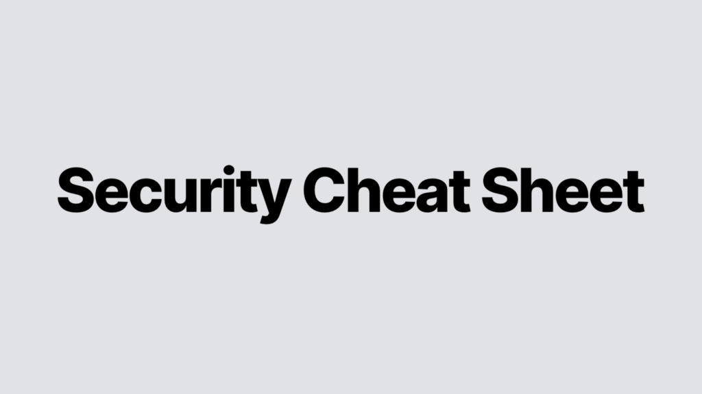 Security Cheat Sheet image